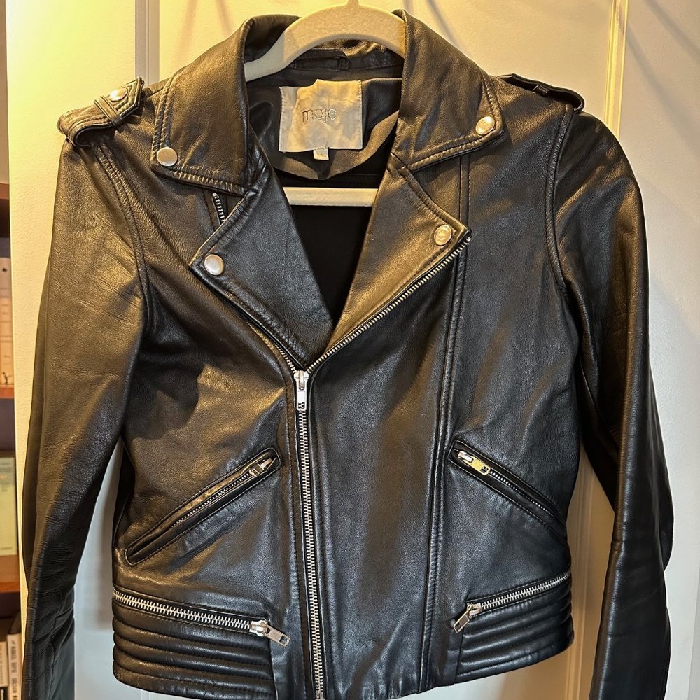 Maje leather biker jacket